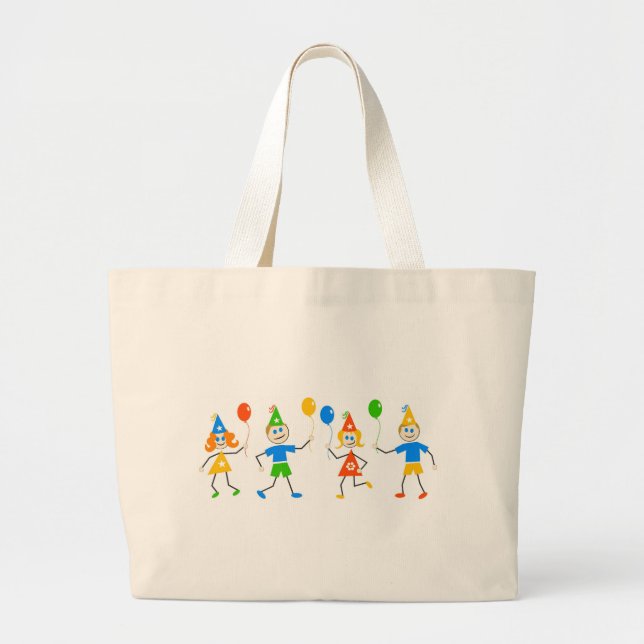 Party Kids Large Tote Bag (Front)