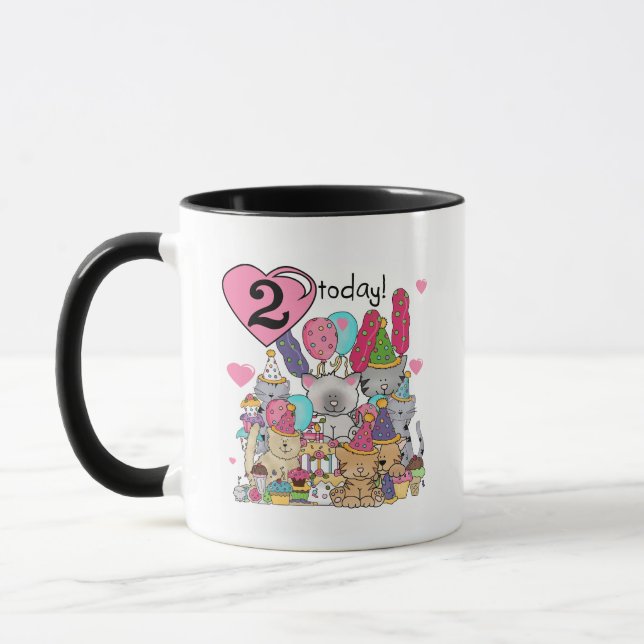 Party Kittens 2nd Birthday T-shirts and Gifts Mug (Left)