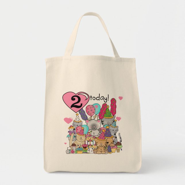 Party Kittens 2nd Birthday T-shirts and Gifts Tote Bag (Front)