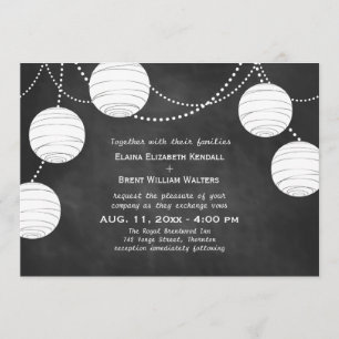 Party Lanterns on Chalk Wedding Invitation