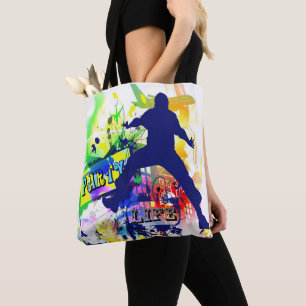 Party Life Graffiti Look Print Tote bag