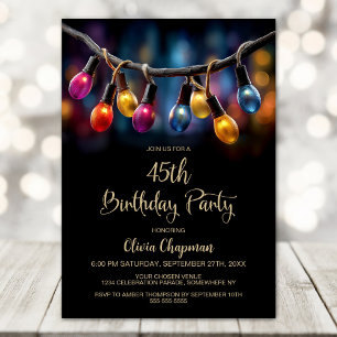 Party Lights Birthday Party Invitation
