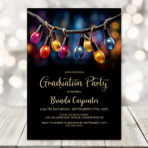 Party Lights Graduation Party Invitation