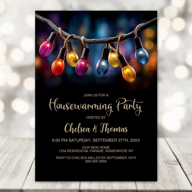 Party Lights Housewarming Party Invitation (Creator Uploaded)