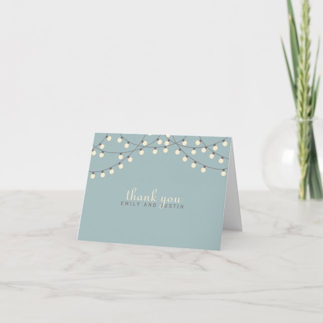Party Lights Thank You Note Card (Front)