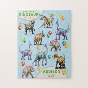 Party Like A Dinosaur Personalised Birthday Gift Jigsaw Puzzle