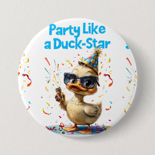 Party Like a Duck Star – Fun Celebration Design 7.5 Cm Round Badge