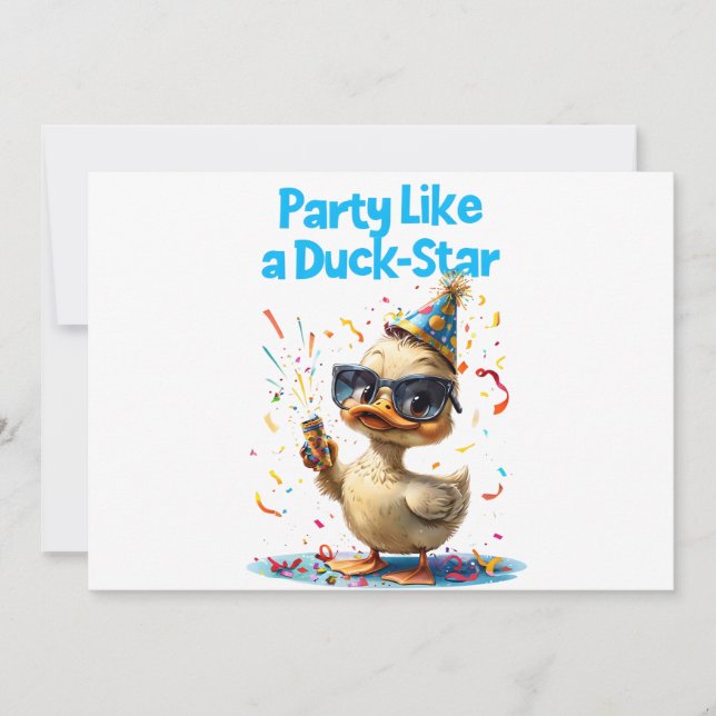 Party Like a Duck Star – Fun Celebration Design Invitation (Front)