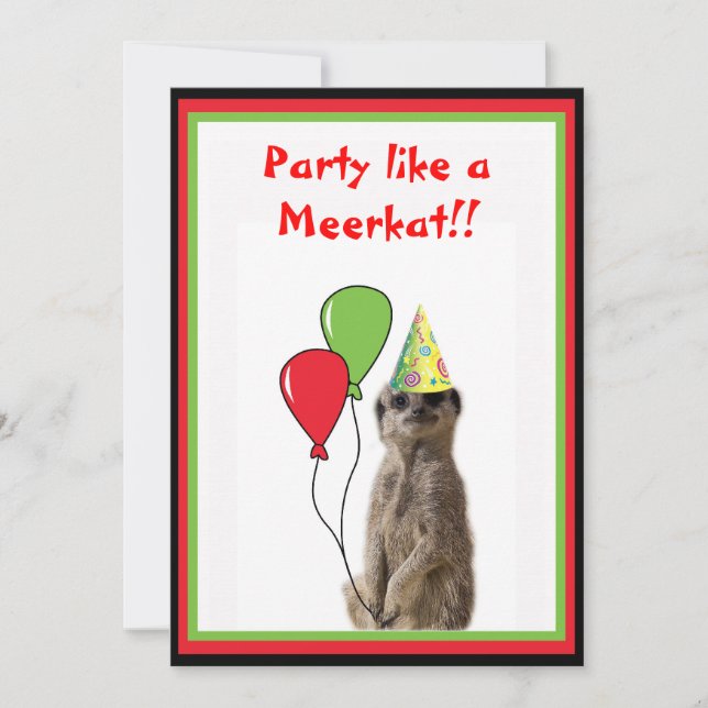 Party like a Meekat Invitation ! (Front)