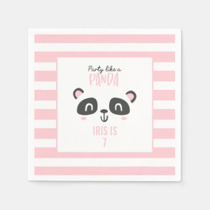 Party like a panda bright colourful birthday napkin