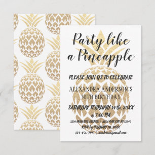 Party Like a Pineapple Any Age Birthday Invitation