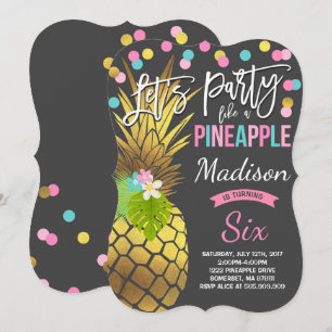Party Like A Pineapple Birthday Invitation