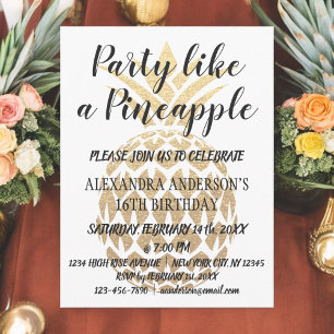Party Like a Pineapple Birthday Invitation