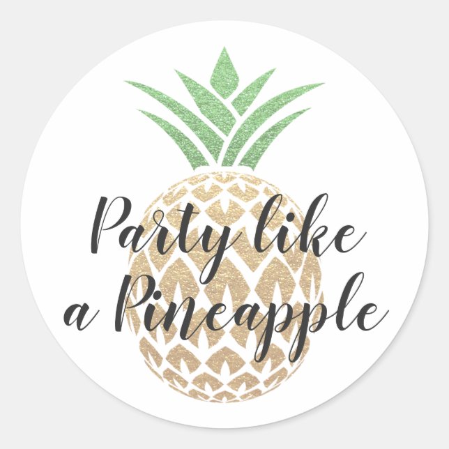 Party Like a Pineapple Birthday Sticker (Front)
