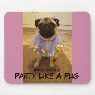 Party Like A Pug Mouse Mat