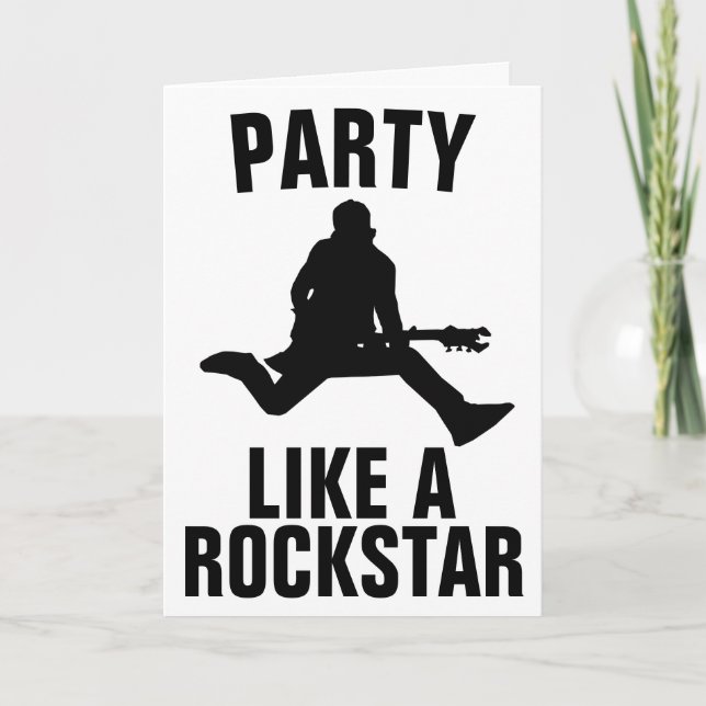 PARTY LIKE A ROCK STAR GUITAR BIRTHDAY CARDS (Front)