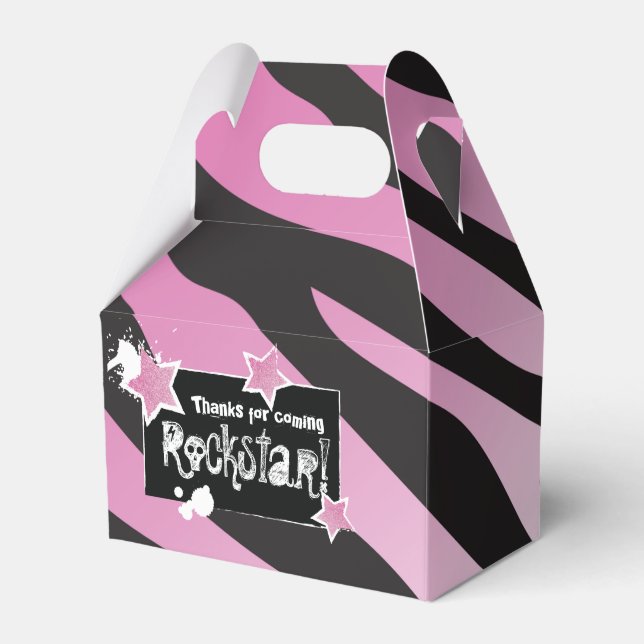 Party Like a Rockstar- Pink Favour Box (Front Side)