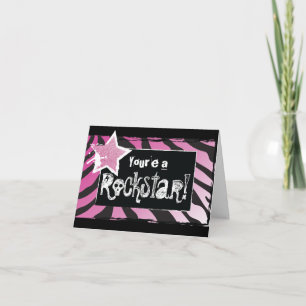 Party Like a Rockstar- Pink Thank You Card