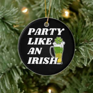 Party Like an Irish Ceramic Tree Decoration