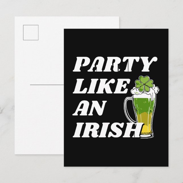Party Like an Irish Invitation Postcard (Front/Back)