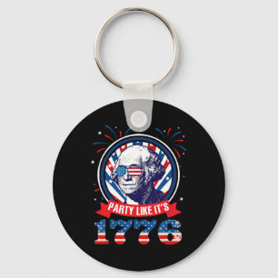 Party Like It Is 1776 4th Of July George Washingto Key Ring