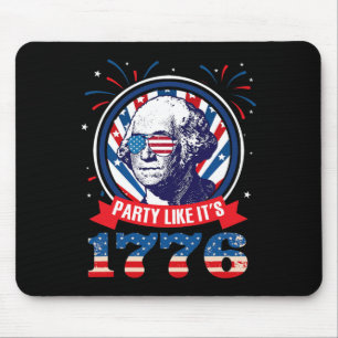 Party Like It Is 1776 4th Of July George Washingto Mouse Mat