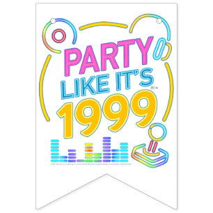 Party Like It’s 1999®™ – Electric Neon Soundtrack Bunting