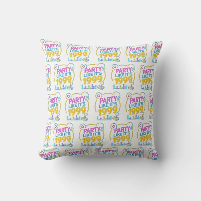 Party Like It’s 1999®™ – Electric Neon Soundtrack Cushion (Front)