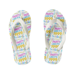 Party Like It’s 1999®™ – Electric Neon Soundtrack Kid's Flip Flops