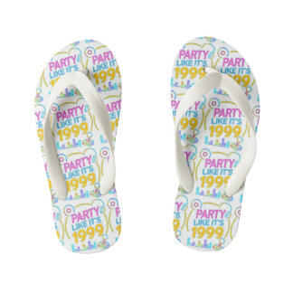Party Like It’s 1999®™ – Electric Neon Soundtrack Kid's Flip Flops