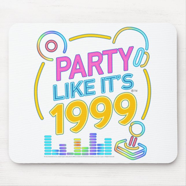 Party Like It’s 1999®™ – Neon Soundtrack Mouse Mat (Front)