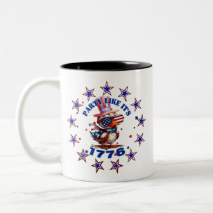 Party Like its 1776 American Eagle and 1776 Flag Two-Tone Coffee Mug
