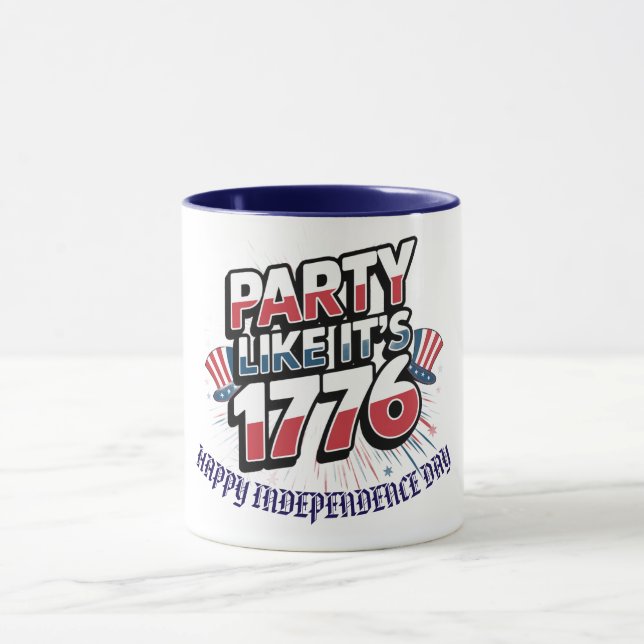 "Party Like It's 1776" Patriotic Celeb Custom Mug (Center)
