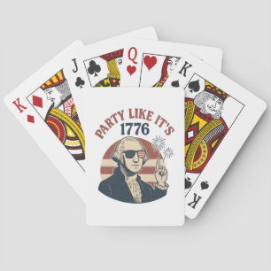 Party Like It's 1776 – Retro George Washington Des Playing Cards