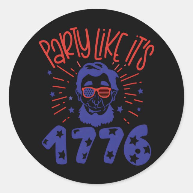 Party Like It's 1779 Treding Classic Round Sticker (Front)