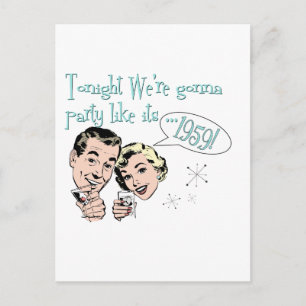 Party like it's 1959! invitation postcard