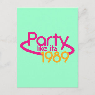 PARTY like it's 1989 Invitation Postcard