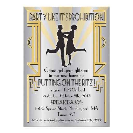 Prohibition Party Invitations Wording 2