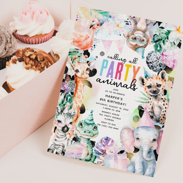 Party Like It's Your Birthday Sarfari Themed Kids Invitation (Creator Uploaded)