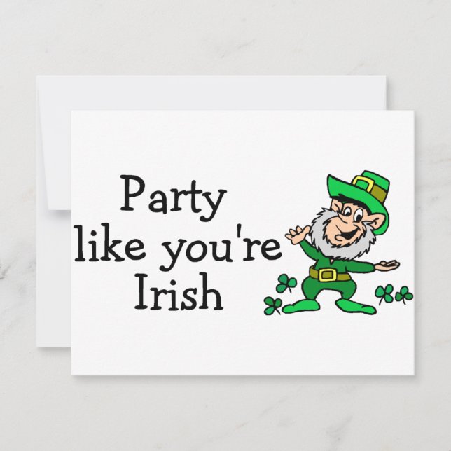 Party Like Youre Irish Invitation (Front)