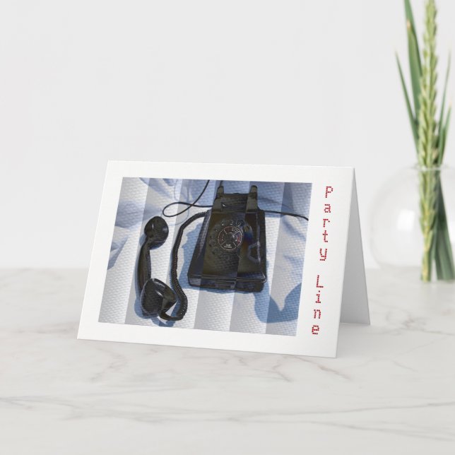 Party Line Vintage Telephone Greeting Card (Front)