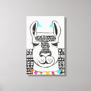 Party Llama - Portrait Canvas Print