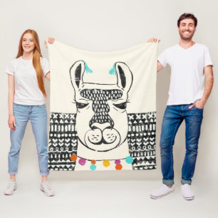 Party Llama - Portrait Fleece Blanket