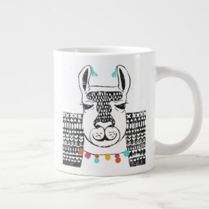 Party Llama - Portrait Large Coffee Mug