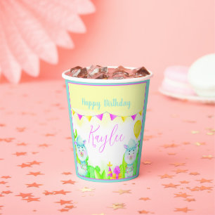 Party Llamas kid's birthday party personalised   Paper Cups