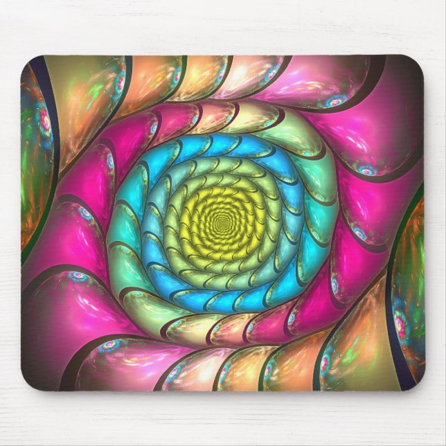 Party Melt Colourful Abstract Spiral Mouse Mat (Front)