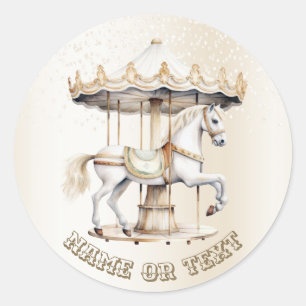 Party Merry Go Round Circus Carnival Cute Classic Round Sticker