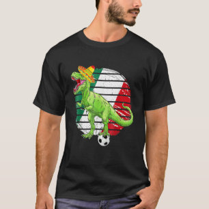 Party Mexican Flag Boys Dinosaur Trex Soccer T T-Shirt
