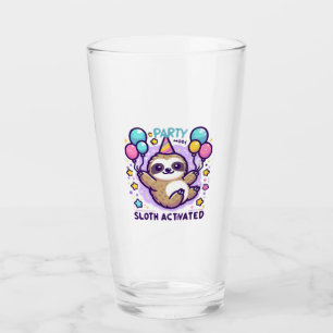 Party Mode Sloth Activated Birthday Balloon Sloth  Glass
