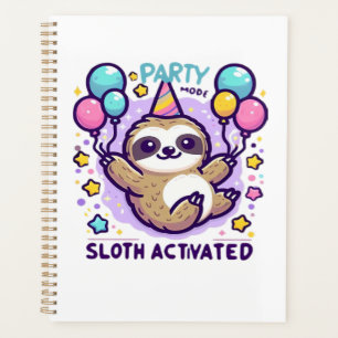 Party Mode Sloth Activated Birthday Balloon Sloth Planner